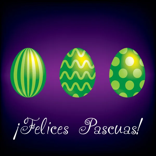 Franceză "Happy Easter" carte de ou luminos — Vector de stoc