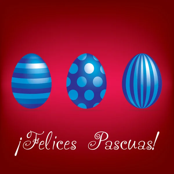 Francés "Feliz Pascua" tarjeta de huevo brillante — Archivo Imágenes Vectoriales