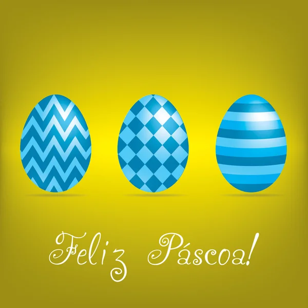 Francés "Feliz Pascua" tarjeta de huevo brillante — Vector de stock