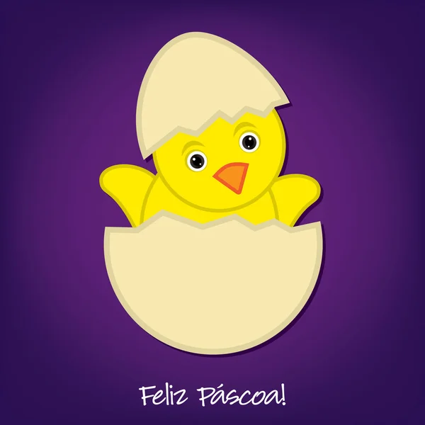 Baby Chick Tarjeta de Pascua en formato vectorial . — Archivo Imágenes Vectoriales