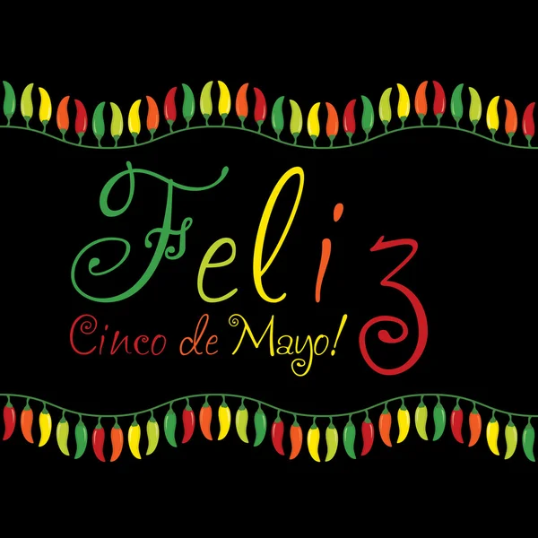 Cinco de Mayo cartes de vœux au piment rouge au format vectoriel — Image vectorielle