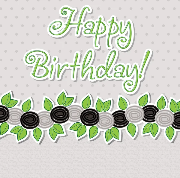 Rózsa "Boldog születésnapot" kártya vektoros formátumban — Stock Vector