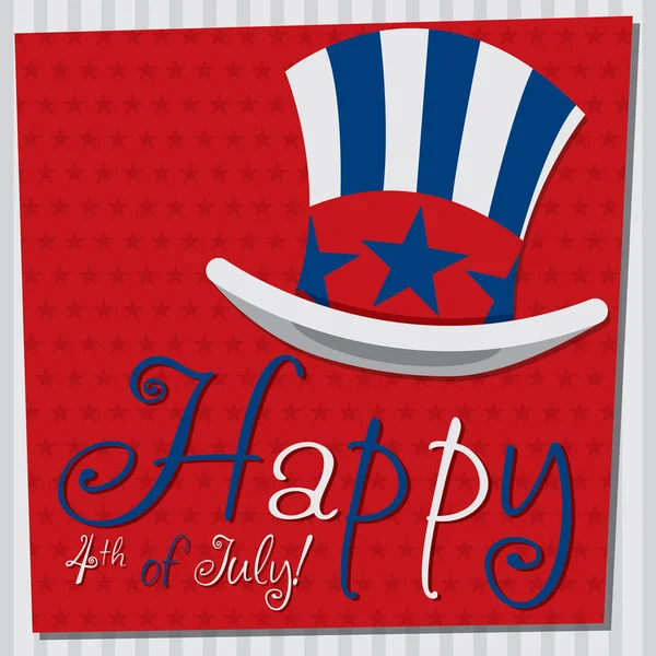 Patriotic Uncle Sam hat 4th of July card in vector format. — Stock Vector