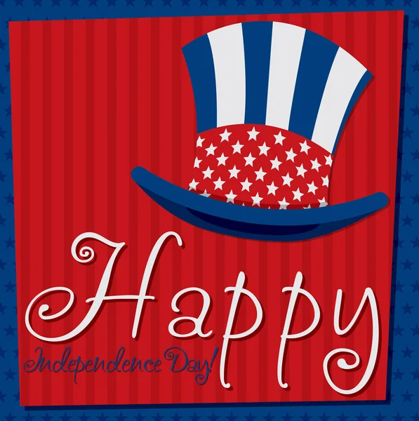 Cappello patriottico Uncle Sam 4 luglio card in formato vettoriale . — Vettoriale Stock