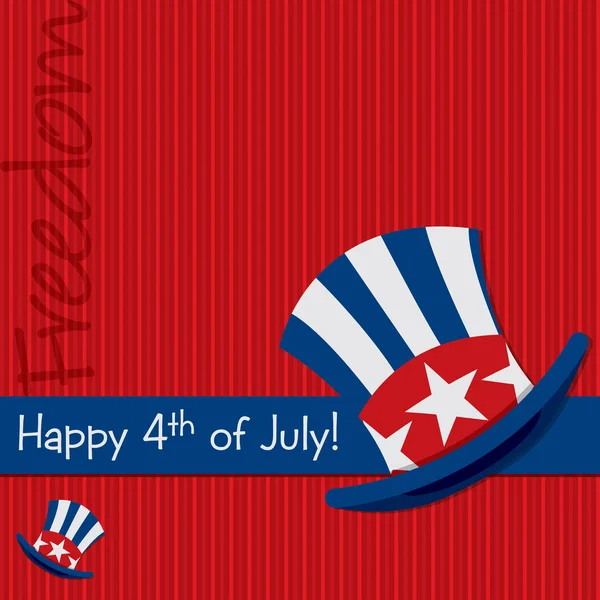 愛国心が強いアンクルサムの帽子ベクトル形式でカードを 7 月 4 日. — ストックベクタ