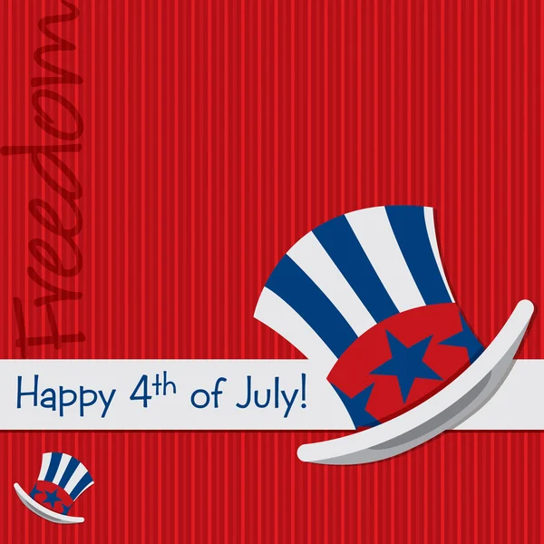 Patriotic Uncle Sam hat 4th of July card in vector format. — Stock Vector