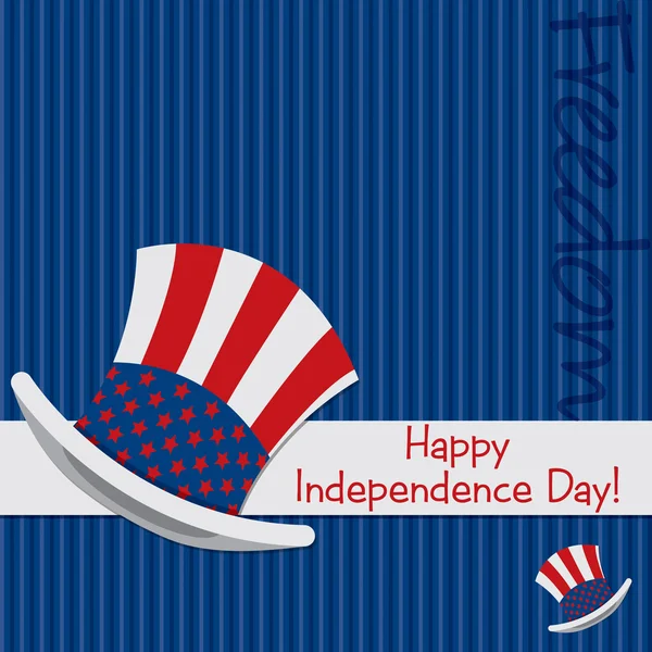 Patriotic Uncle Sam hat 4th of July card in vector format. — Stock Vector