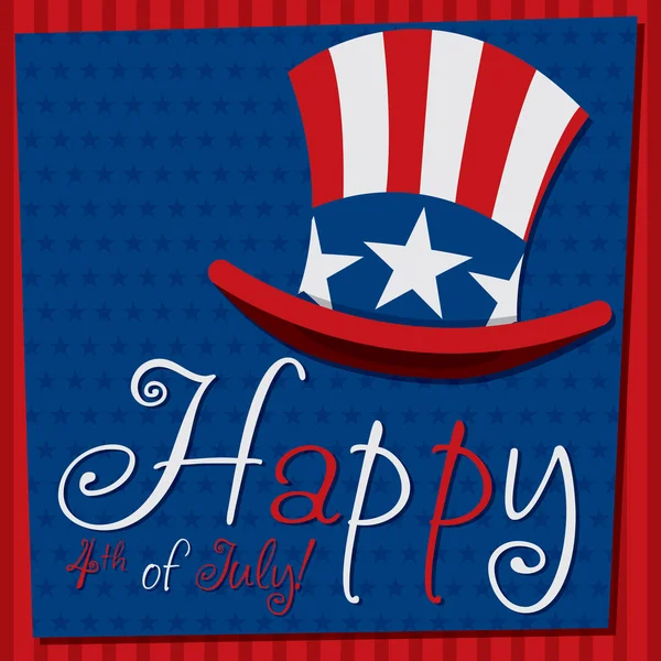 Patriotic Uncle Sam hat 4th of July card in vector format. — Stock Vector