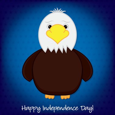 sevimli çizgi eagle Bağımsızlık günü kartı Vektör formatında.