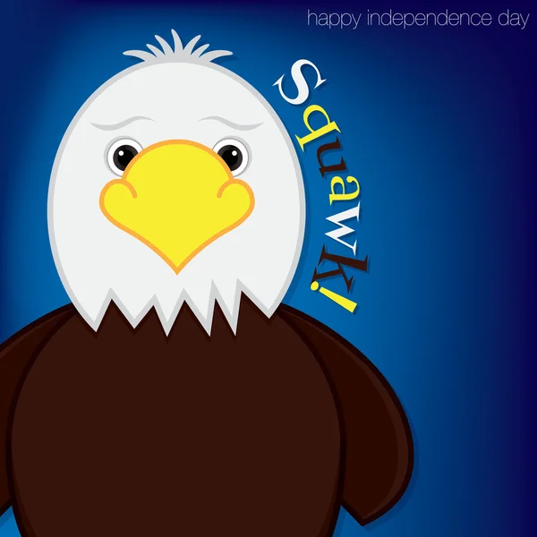Sevimli çizgi eagle Bağımsızlık günü kartı Vektör formatında. — Stok Vektör
