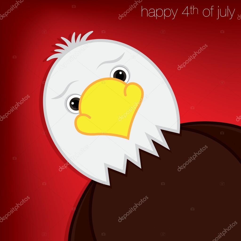 Susse Cartoon Adler Independence Day Karte Im Vektorformat Stockvektor C Piccola