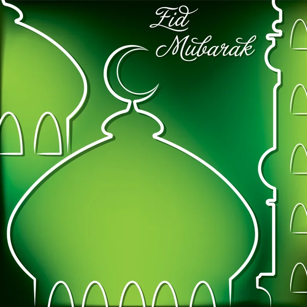 Eid Mubarak (Blessed Eid) card in vector format. — Stock Vector