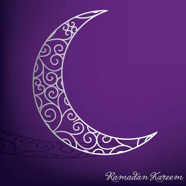 Ramadan Kareem (Generous Ramadan) filigree moon card in vector format. — Stock Vector