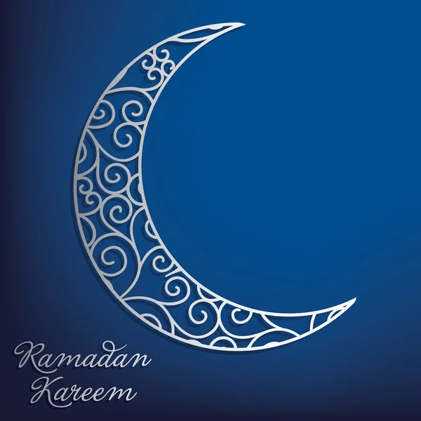 Ramadan Kareem (Generous Ramadan) filigree moon card in vector format. — Stock Vector