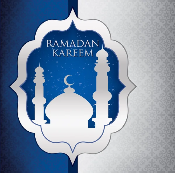 "Ramadan Kareem "(Generoso Ramadã) cartão de mesquita em formato de vetor —  Vetores de Stock