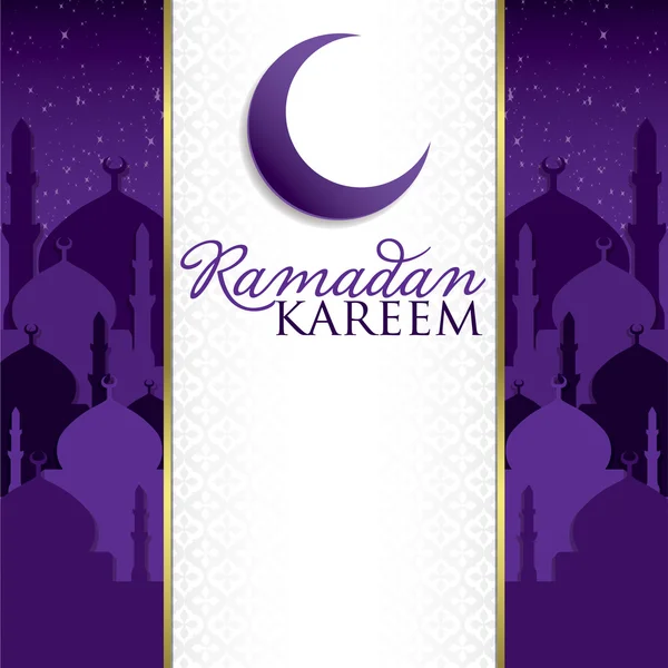 "Ramadan Kareem "(generös Ramadan) moské kort i vektorformat. — Stock vektor