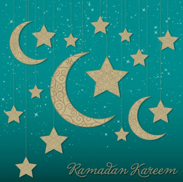 "Ramadan Kareem "(Generoso Ramadã) cartão móvel em formato de vetor — Vetor de Stock