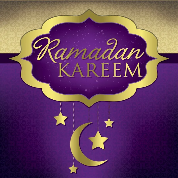 "Ramadan Kareem "(royale Ramadan) opknoping maan kaart in vectorformaat. — Stockvector