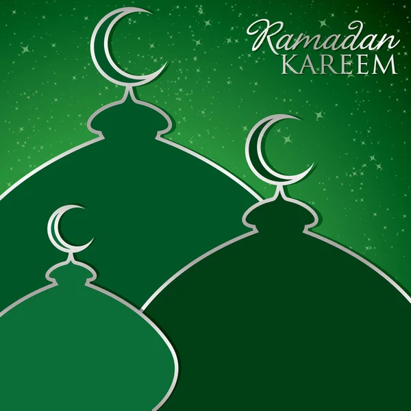 "Ramadan Kareem "(Generoso Ramadã) cartão de mesquita em formato de vetor —  Vetores de Stock