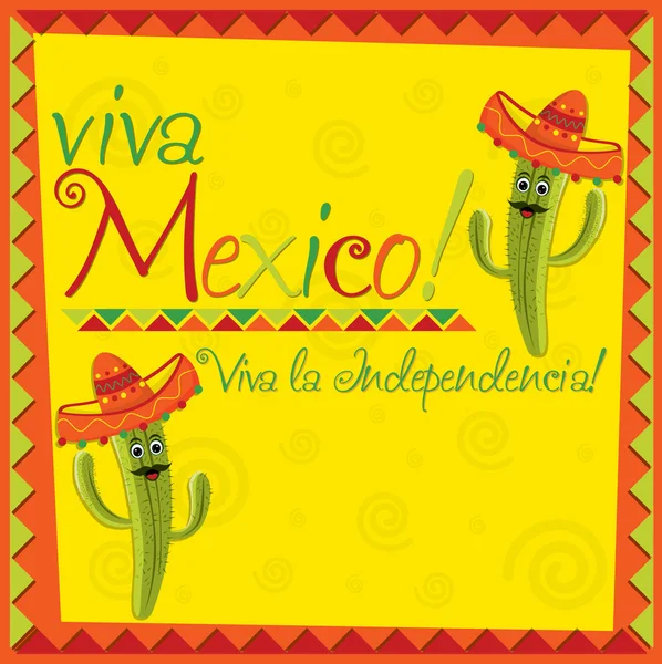 Tarjeta del Día de la Independencia Mexicana — Archivo Imágenes Vectoriales