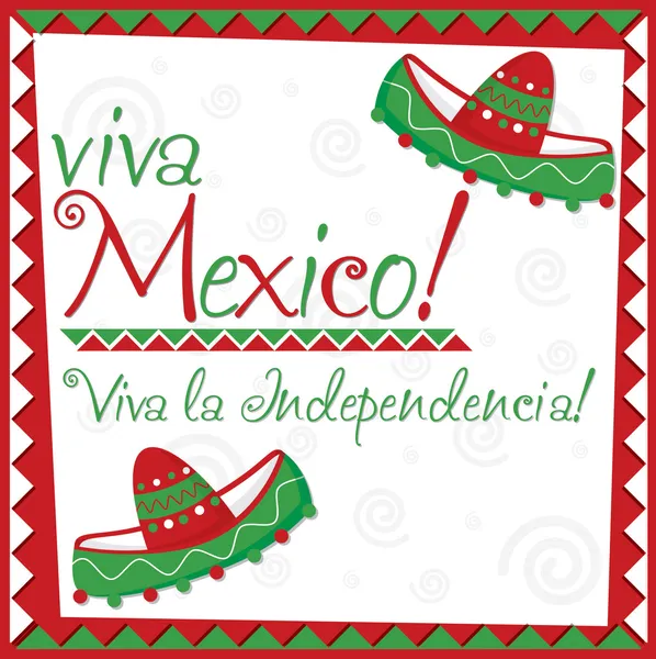 Tarjeta del Día de la Independencia Mexicana — Archivo Imágenes Vectoriales