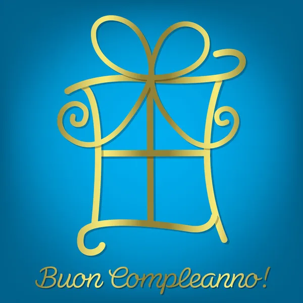 Lumineux italien carte Joyeux anniversaire — Image vectorielle