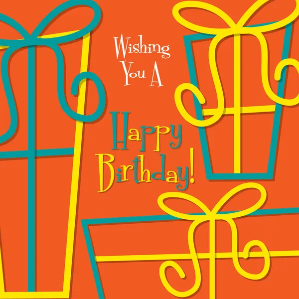 Parlak mutlu doğum günü kartı — Stok Vektör