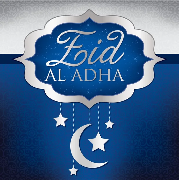 Decoración colgante tarjeta Eid Al Adha — Archivo Imágenes Vectoriales