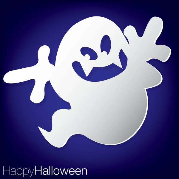 Fantasma côncavo cartão de Halloween — Vetor de Stock