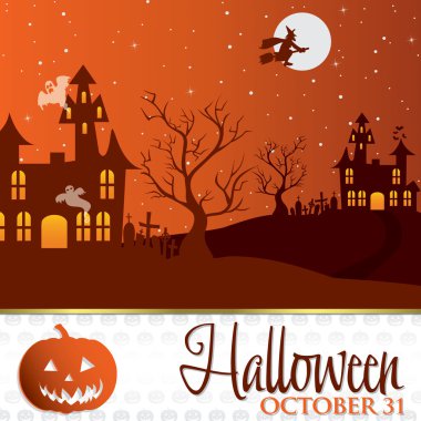 Jack o'Fener Cadılar Bayramı davetiye kartı