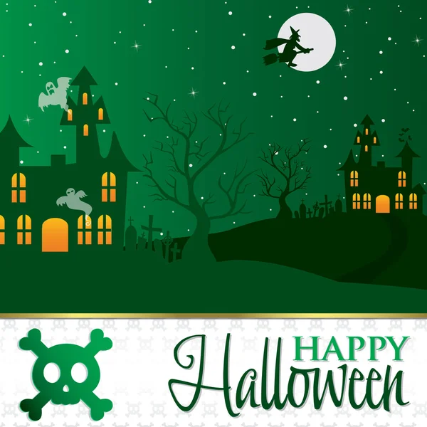 Skull Halloween invitation card — Stock Vector