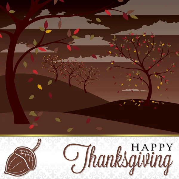 Champ d'arbres Carte de Thanksgiving — Image vectorielle