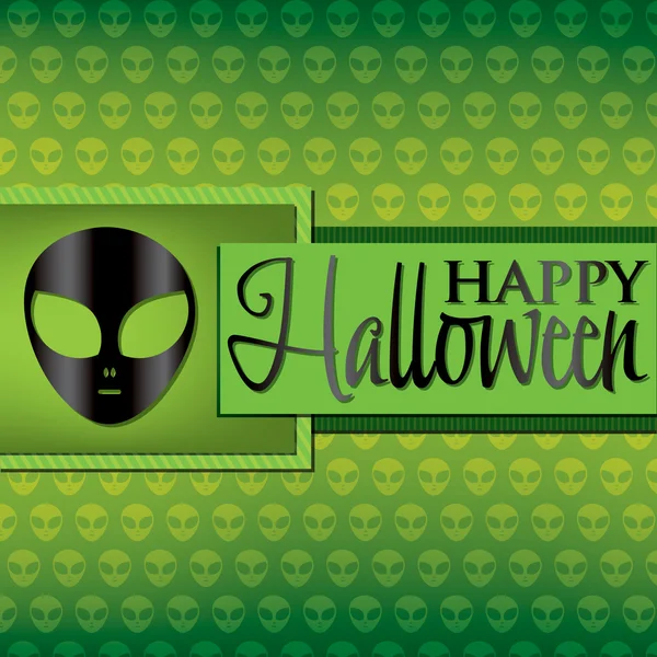 Tarjeta de Halloween alienígena — Archivo Imágenes Vectoriales