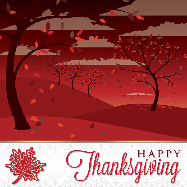 Field of trees Thanksgiving card