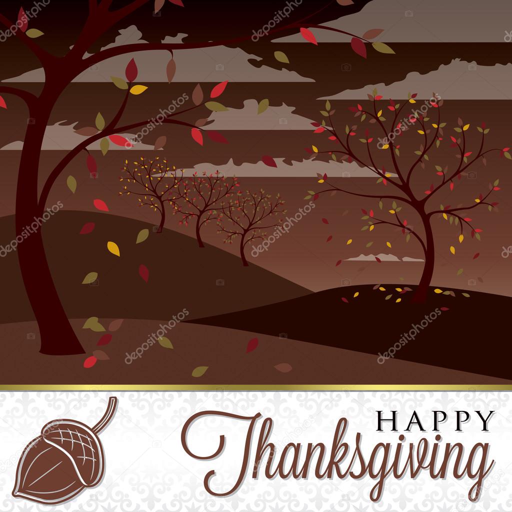 Field of trees Thanksgiving card