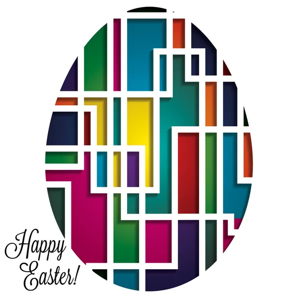 Paper cut out Easter egg card — Stock Vector