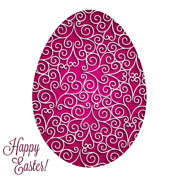 Paper cut out Easter egg card — Stock Vector