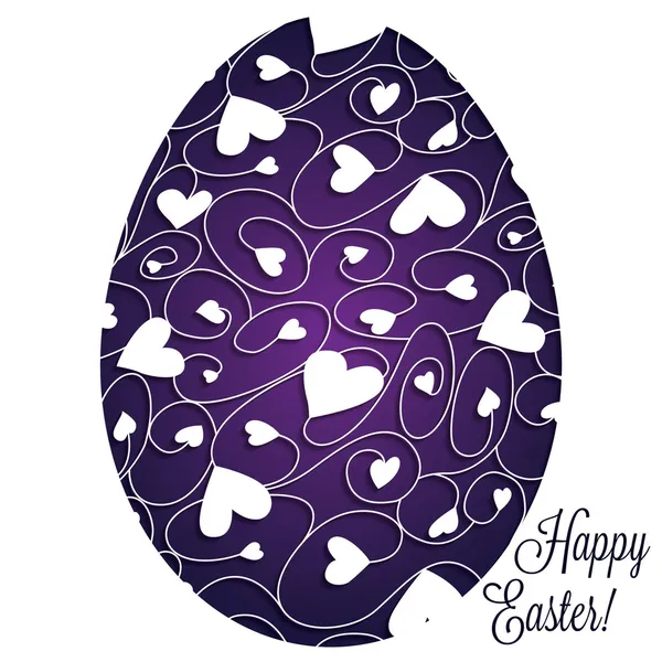 Papel recortado Tarjeta de huevo de Pascua — Vector de stock