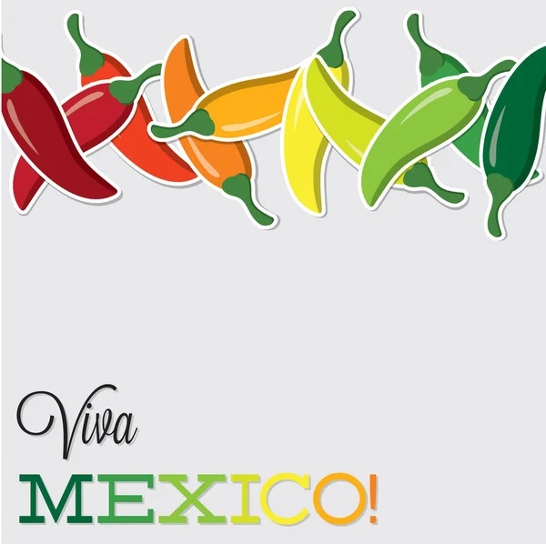 Viva Messico chili card — Vettoriale Stock