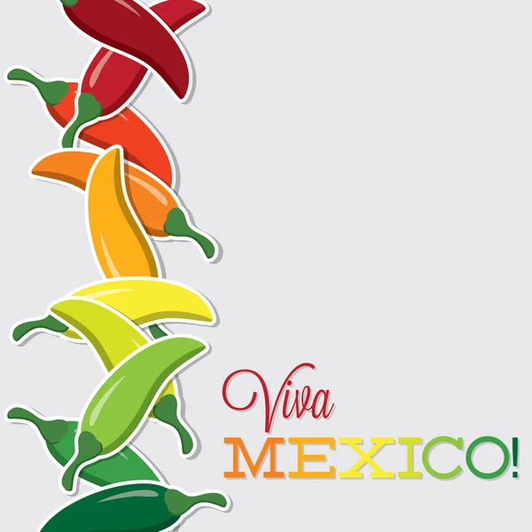 Viva mexico chili kaart — Stockvector