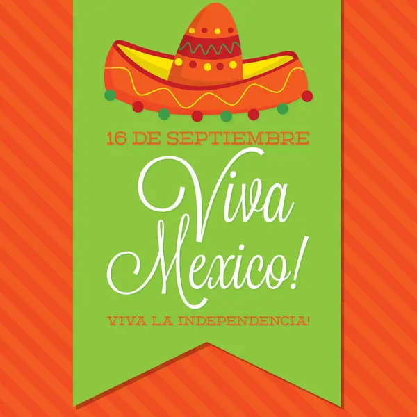 Tarjeta de estilo retro Viva México — Vector de stock