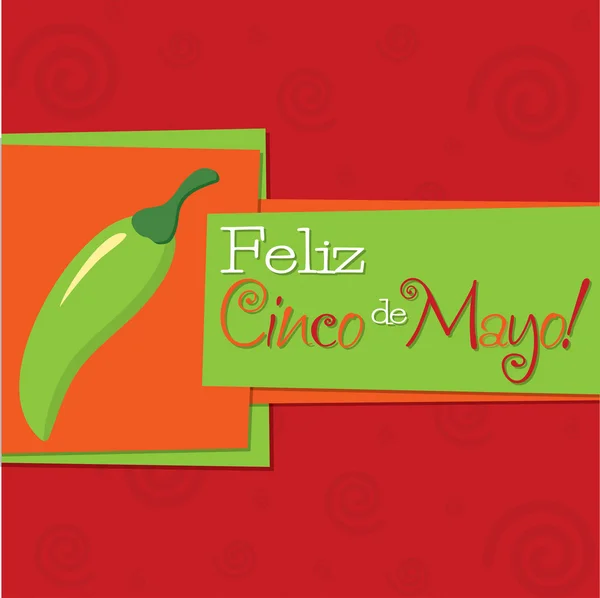 Cartão Funky chili 'Feliz Cinco de Mayo' —  Vetores de Stock