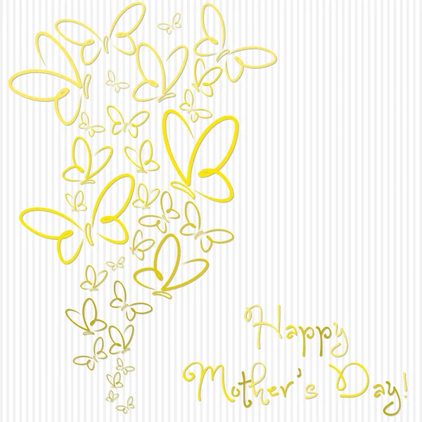 Gelukkige moederdag dagvlinder kaart — Stockvector