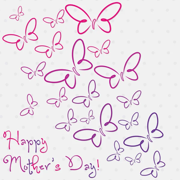 Happy Mother's Day butterfly card — Stock Vector