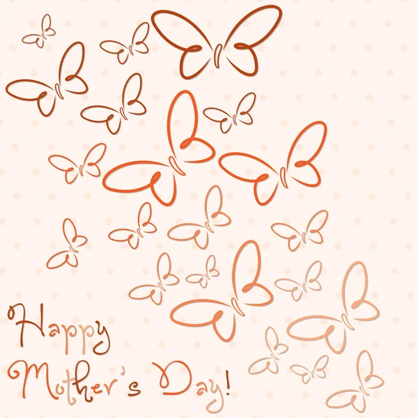 Happy Mother's Day butterfly card — Stock Vector