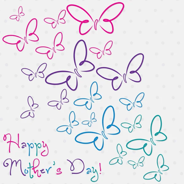Szczęśliwą matką dzień karta motyl — Wektor stockowy