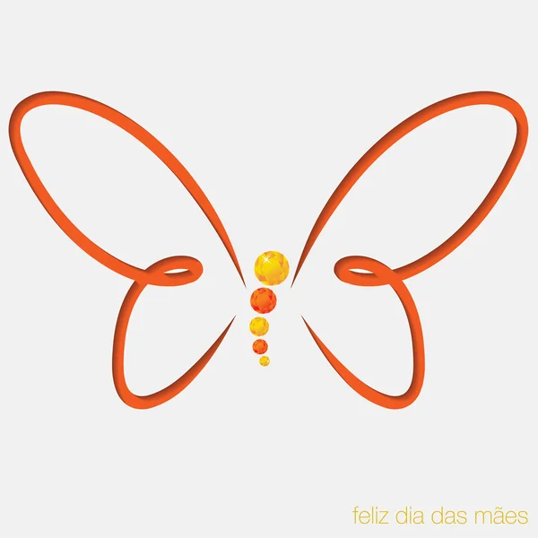 Corta la tarjeta de mariposa — Vector de stock