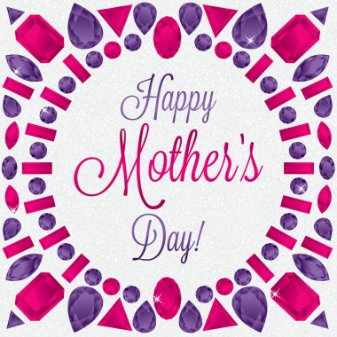 Mother's Day gem card clipart