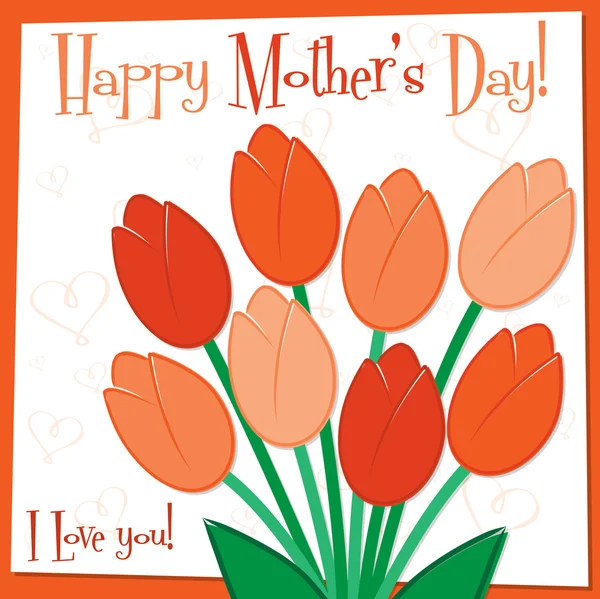 Mother's Day tulip card — Stock Vector