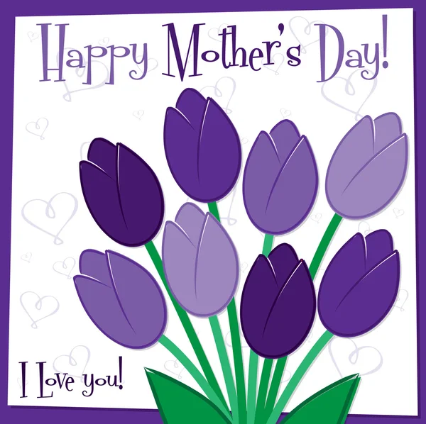 Tulpenkarte zum Muttertag — Stockvektor
